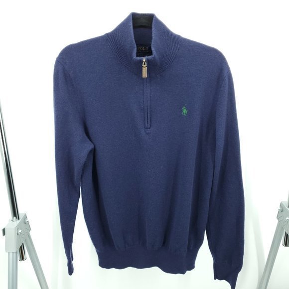 Polo Ralph Lauren Other - Polo by Ralph Lauren 100%  Merino Wool Quarter Zip Sweater L Blue